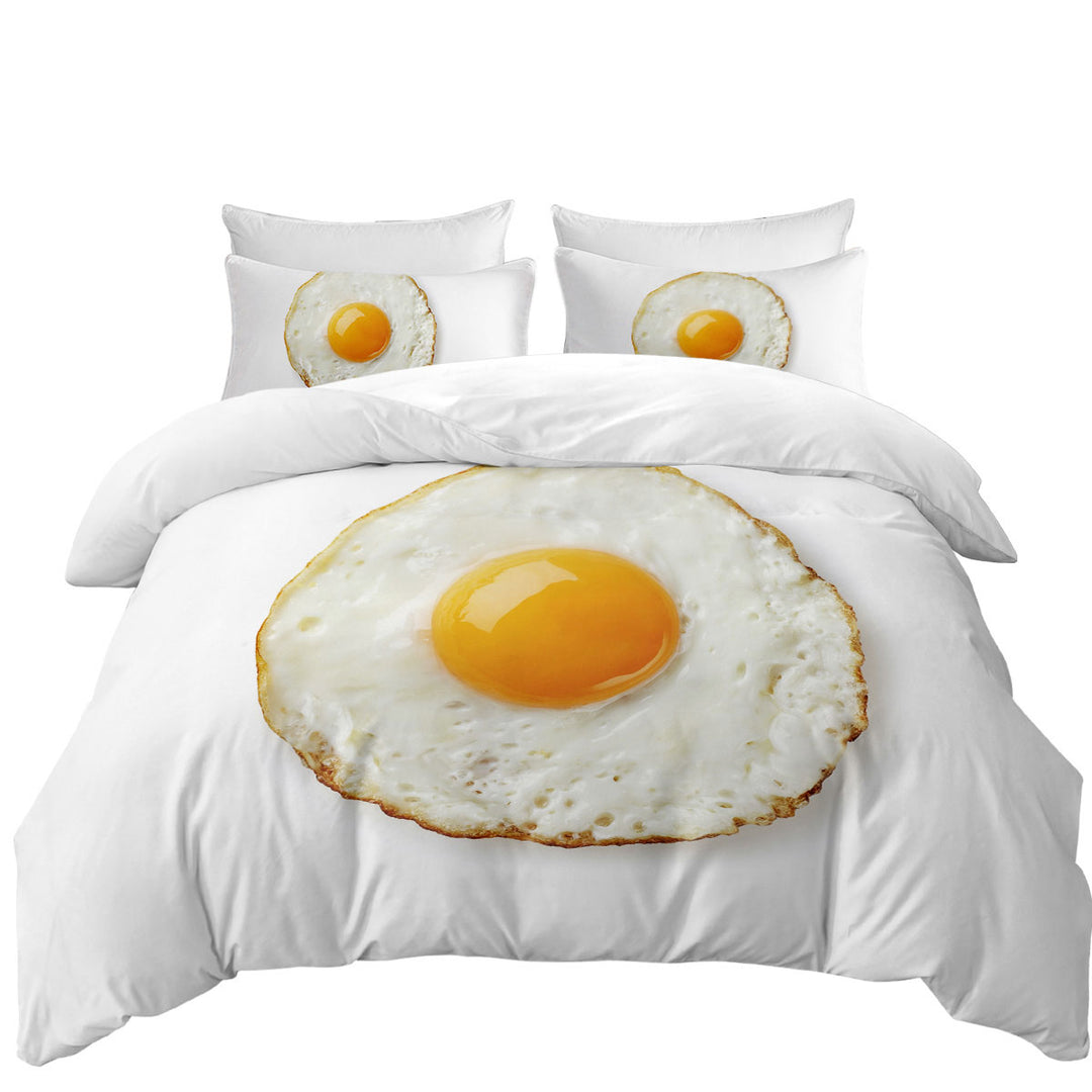 Bed Covers with Cool and Funny Sunny Side Up Fried Egg