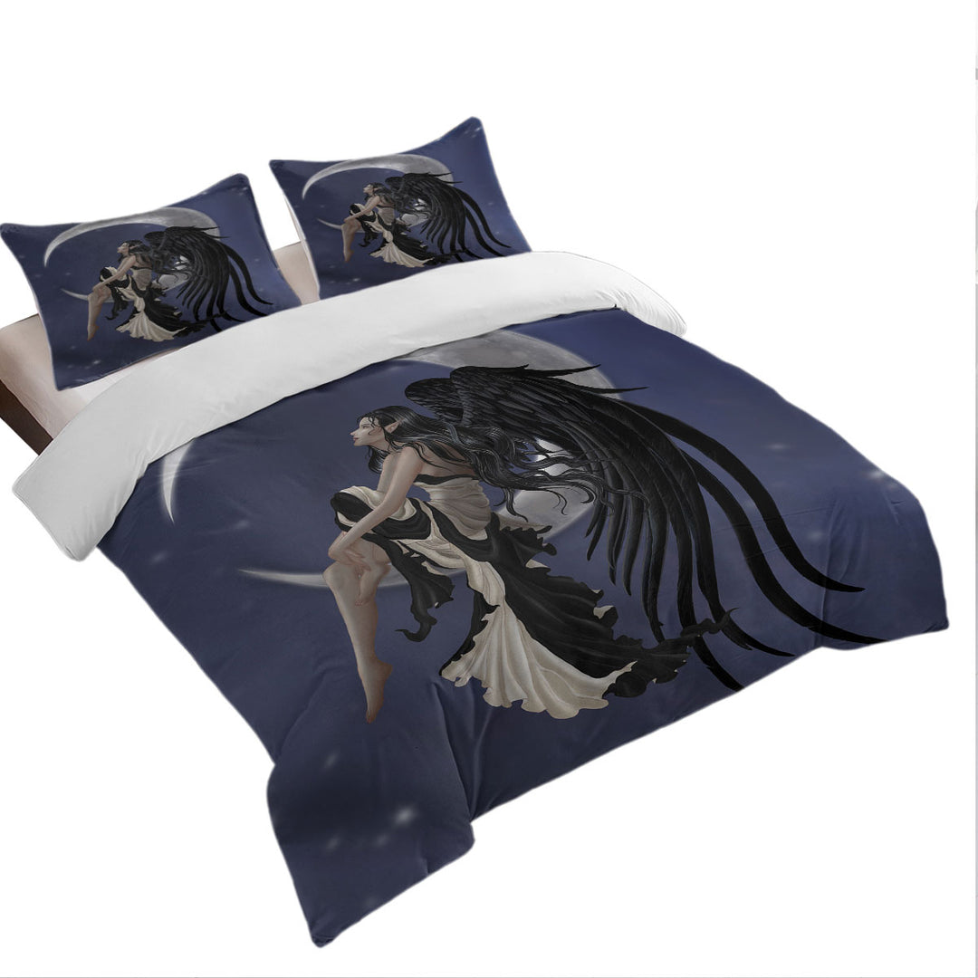 Bed Covers with Dark Night Elf Fairy Stargazer on the Moon