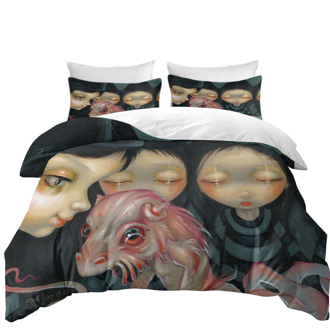 Bed Covers with Halloween Witchy Sisters the Pet Bizarre Dragon