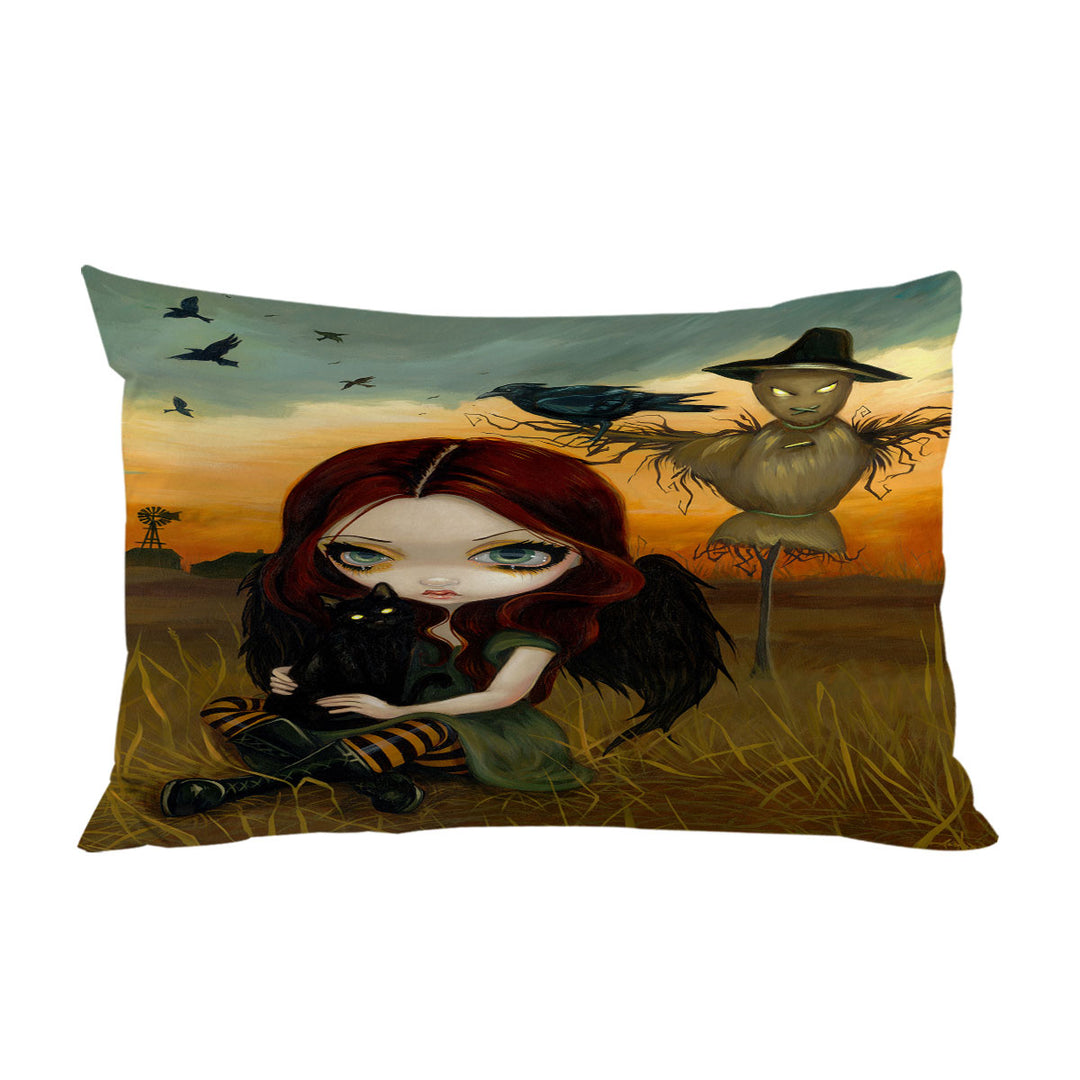 Bed Covers with Scary Autumn the Scarecrow and Crow Winged Girl