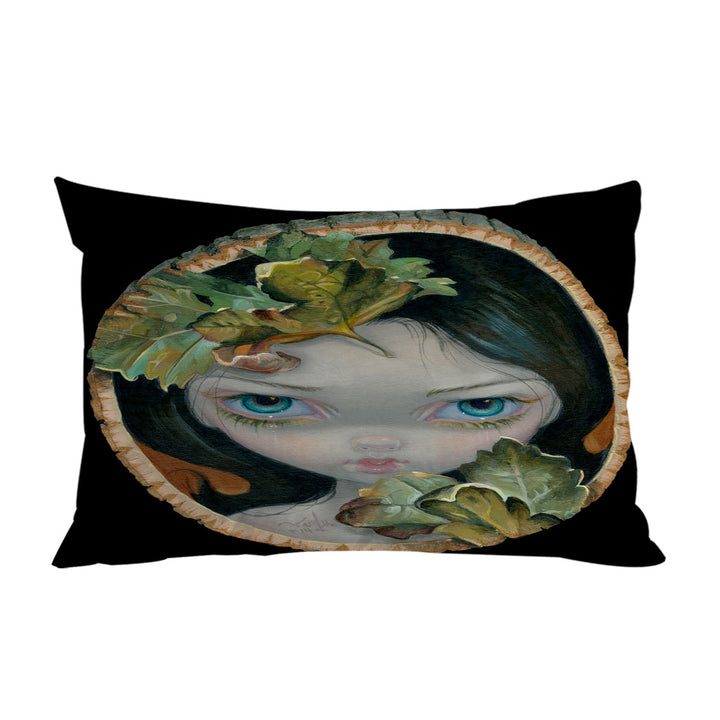 Bed Covers with Wood Sprite with Leaves Painted on Wooden Log