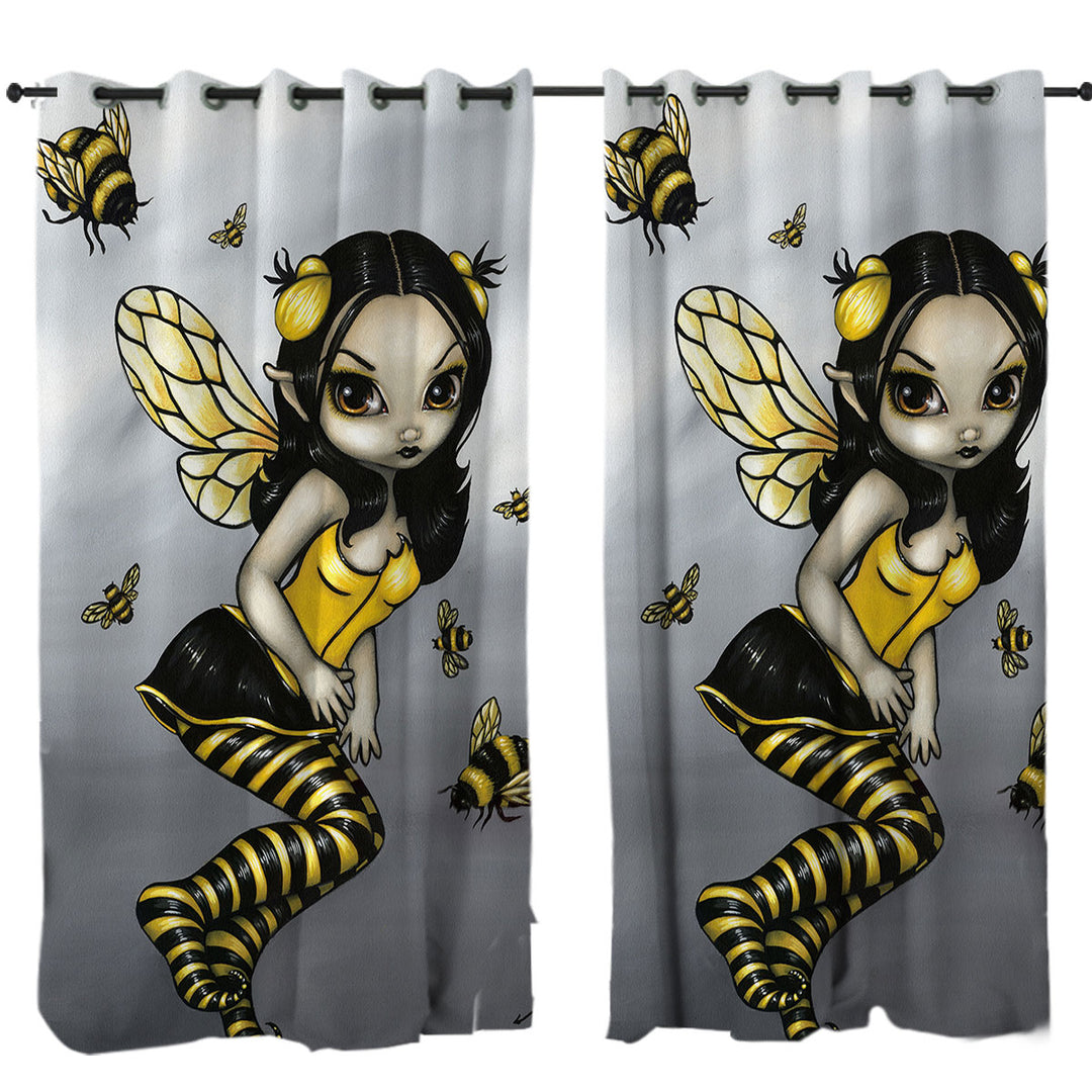 Bees and Bumblebee Fairy Curtains for Living Room