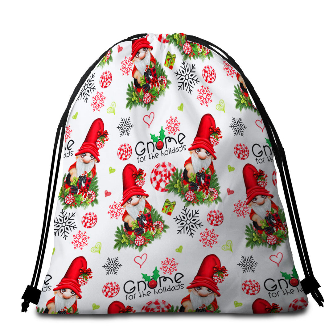 Best Beach Towel Bags for Christmas Gnome for the Holidays Pattern