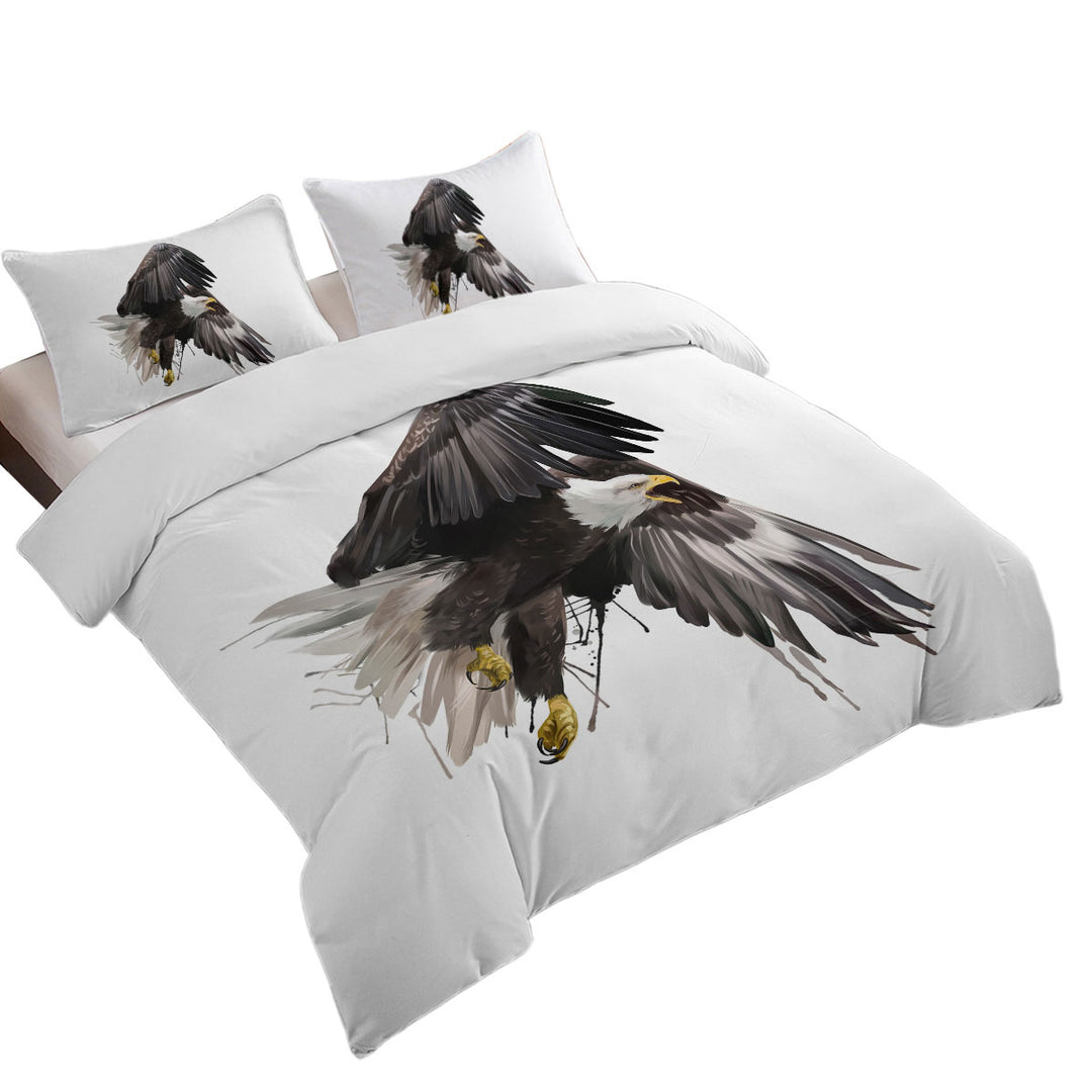 Best Duvet Covers with Cool Artistic Paint Dripping Strokes Eagle