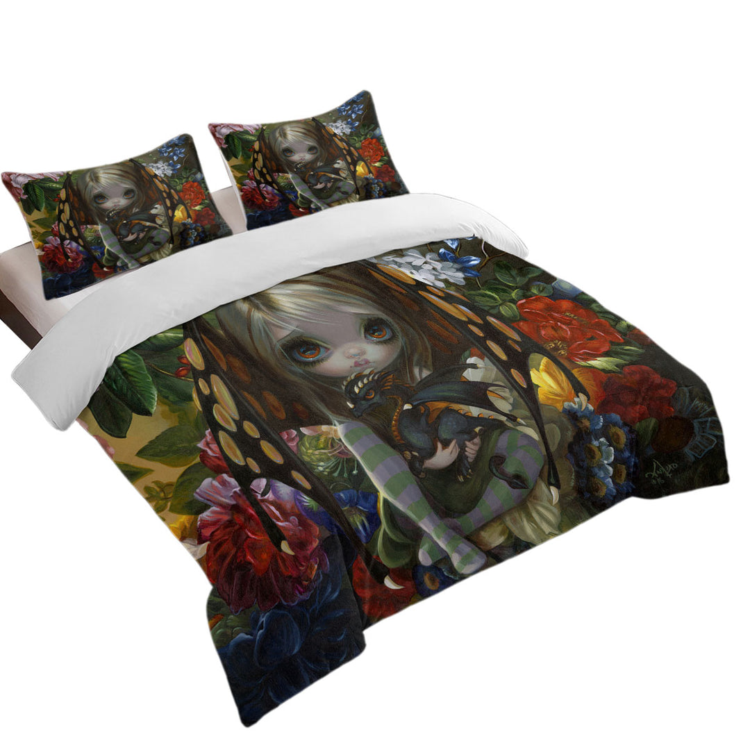 Best Duvet Covers with Cute Little Fairy and Flower Dragonling