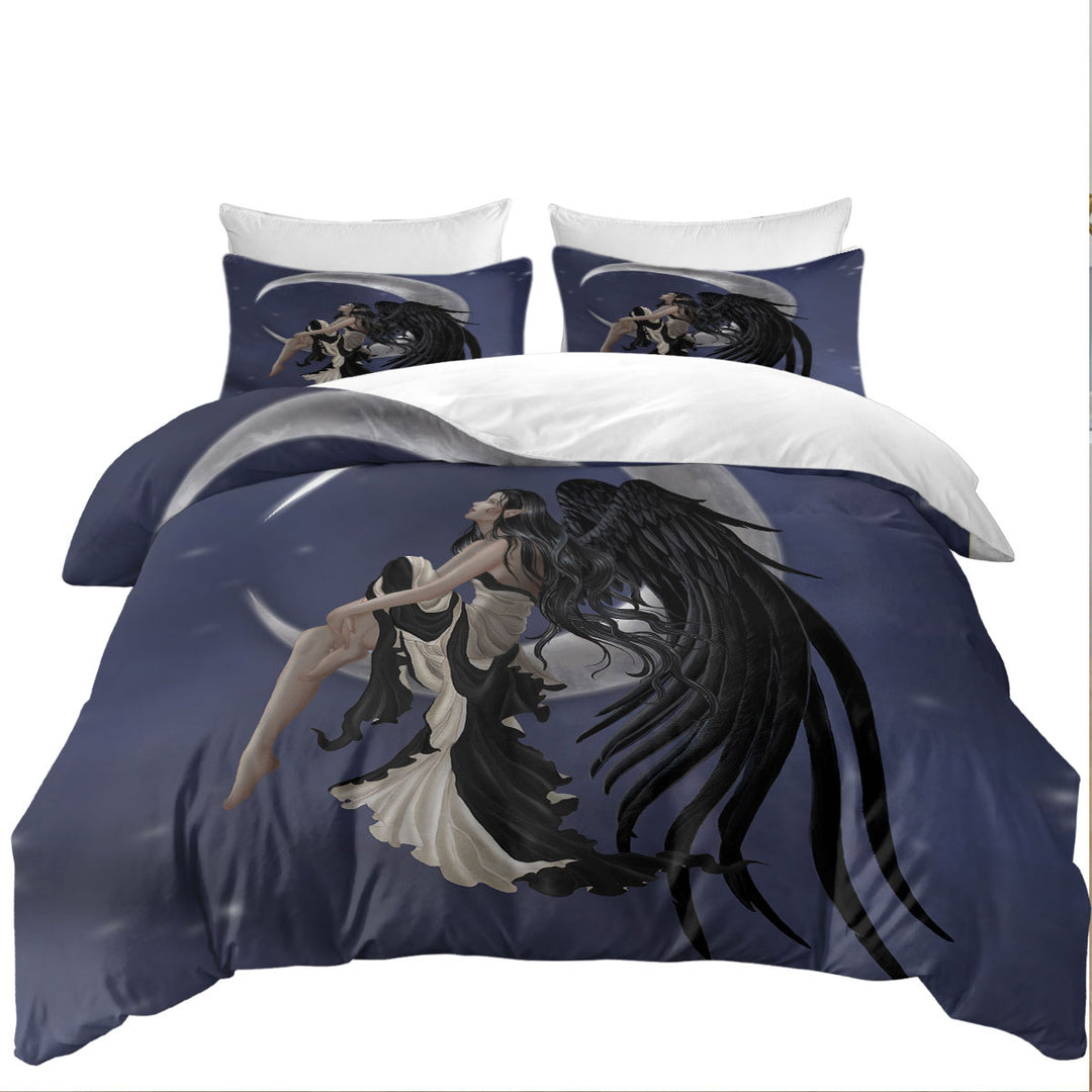 Best Duvet Covers with Dark Night Elf Fairy Stargazer on the Moon