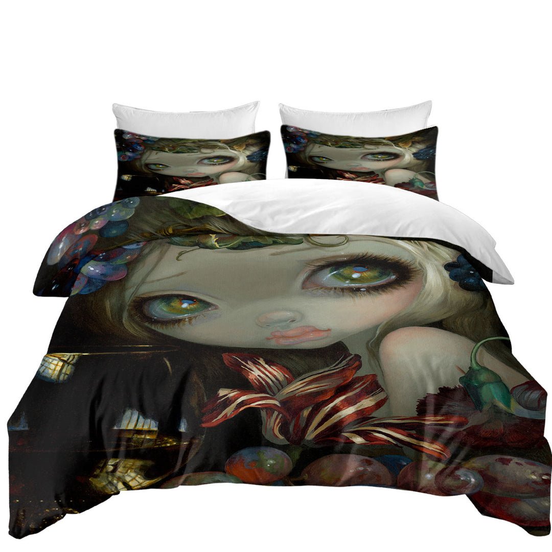 Best Duvet Covers with Fine Art Painting Girl and Wine glass