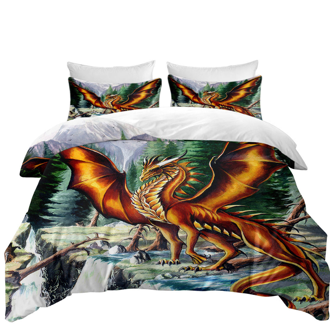 Best Duvet Covers with Nature Mountain Waterfall Forest Solaris Dragon