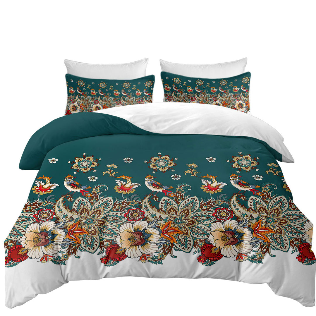 Best Duvet Covers with Oriental Art Birds Flowers and Floral Mandalas