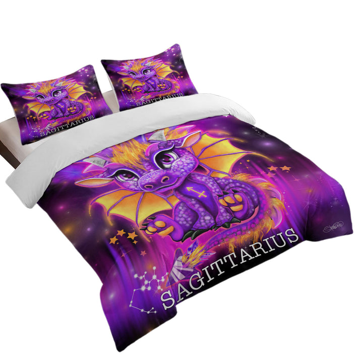 Best Duvet Covers with Purple Sagittarius Lil Dragon