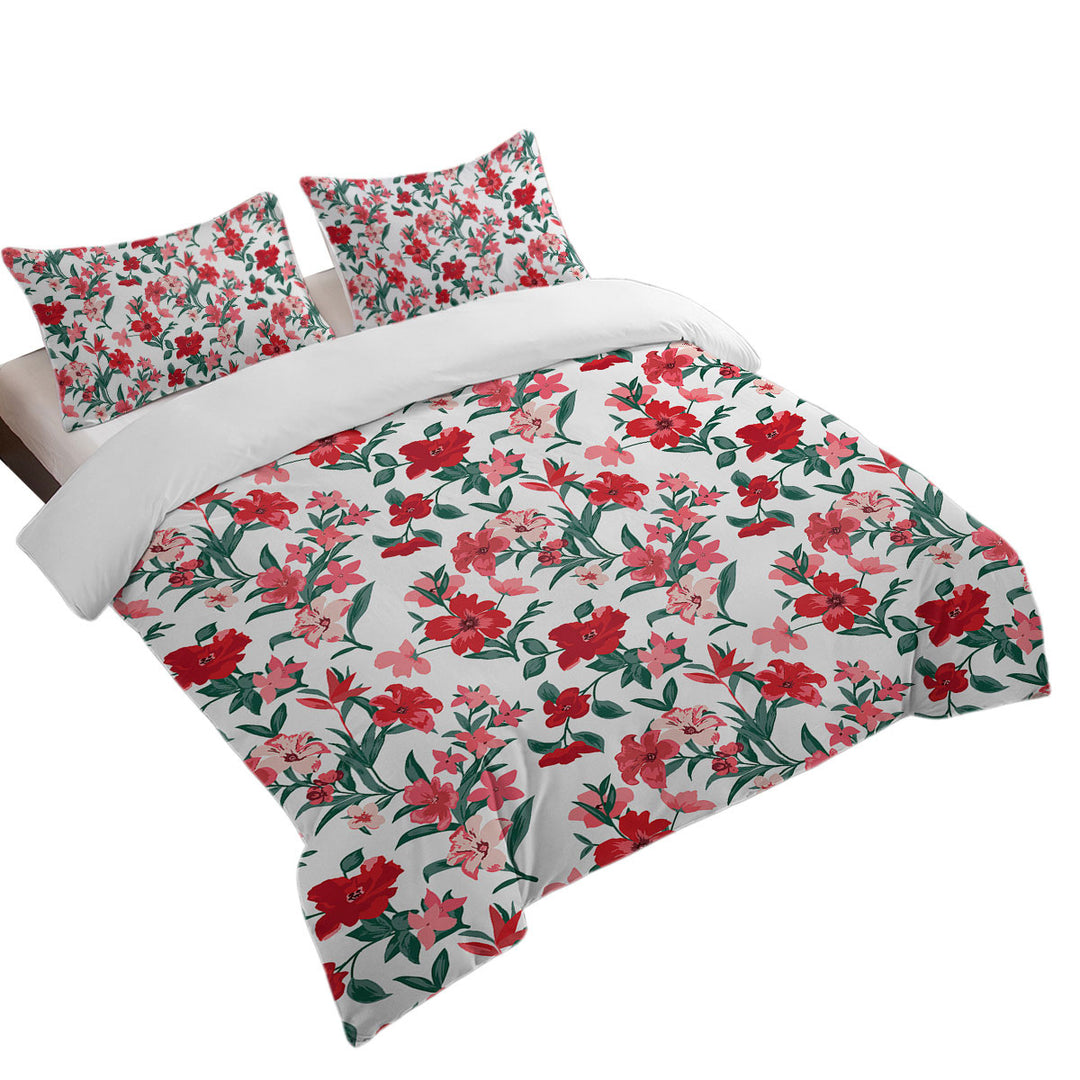 Best Duvet Covers with Red Hibiscus Drawings