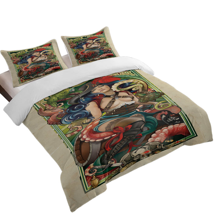 Best Duvet Covers with Rum Cthulhu and Pretty Girl Pirate Cool Art