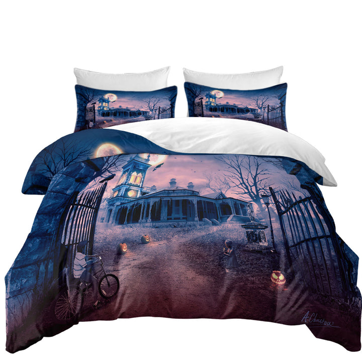 Best Duvet Covers with Scary Haunted Manor Halloween