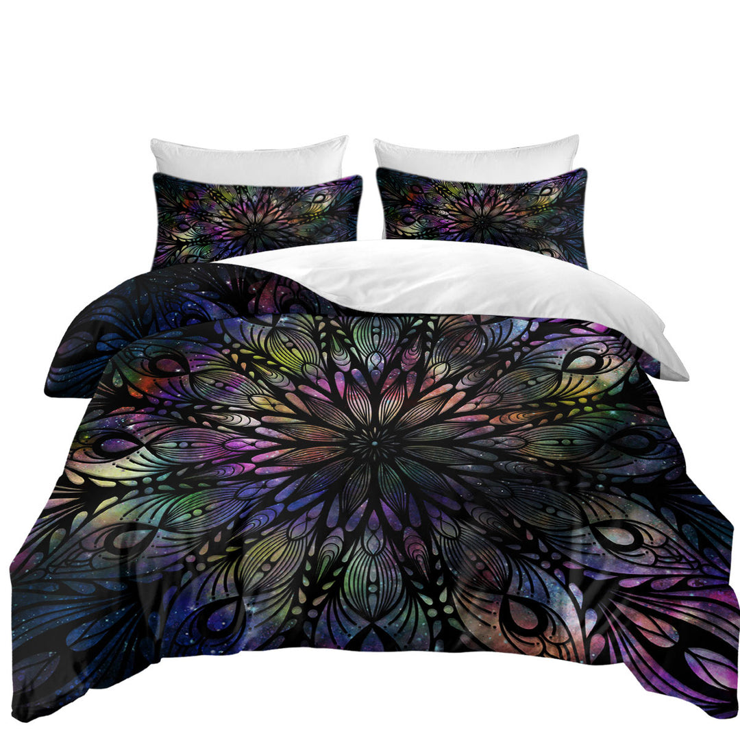 Best Duvet Covers with Space Feathers Mandala