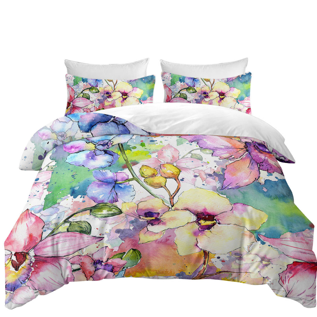 Best Duvet Covers with Watercolor Art Painting Flowers