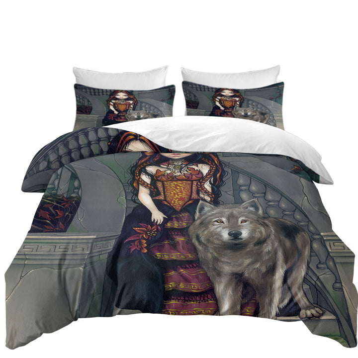 Best Duvet Covers with Wolf Countess an Aristocratic Beautiful Girl