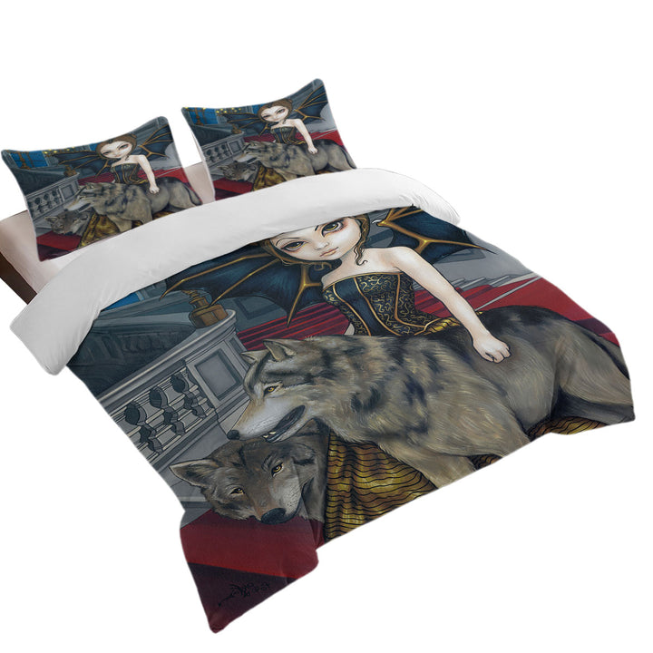 Best Duvet Covers with Wolf Manor Elegant Fairy Walking in the Mansion