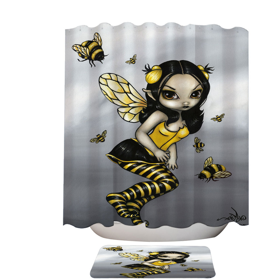 Best Shower Curtains with Bees and Bumblebee Fairy