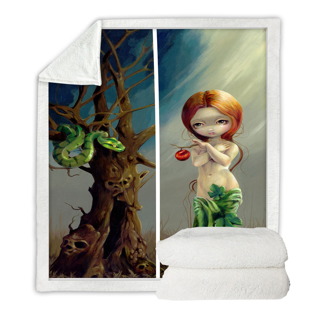 Bible Blankets Eve and the Tree of Knowledge Woman and Snake