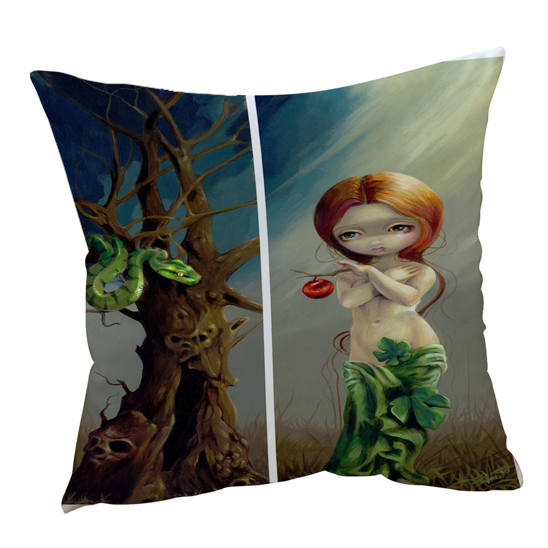 Bible Cushion Covers Eve and the Tree of Knowledge Woman and Snake