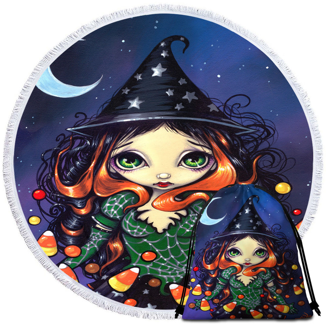 Big Beach Towels for Halloween Night the Little Candy Witch