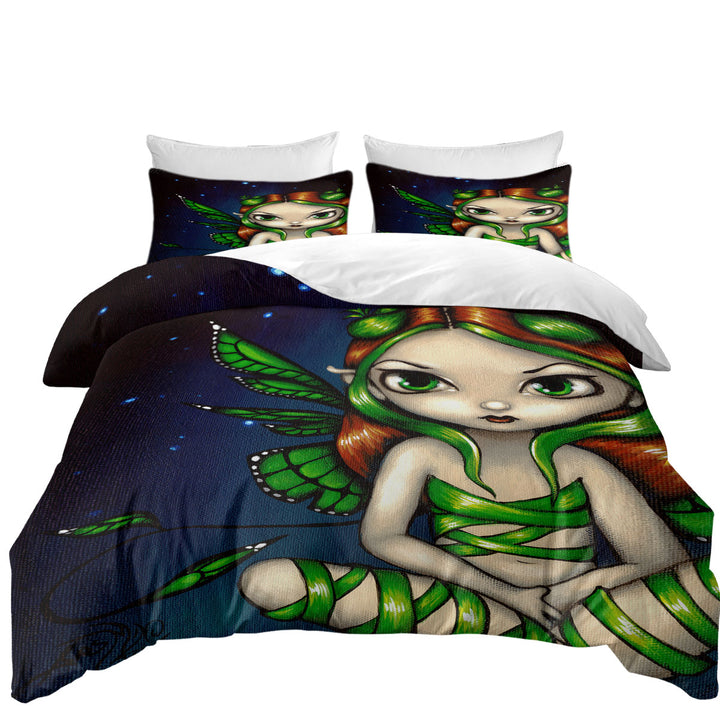 Big Eyed Green Ribbon Fairy Duvet Covers