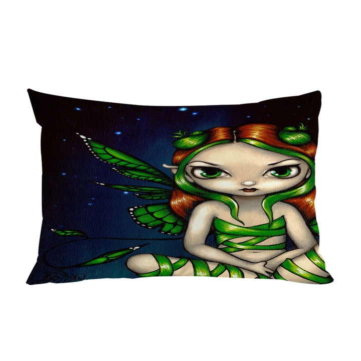 Big Eyed Green Ribbon Fairy Pillow Cases