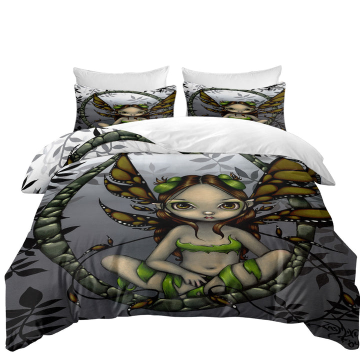 Big Eyed Hazel Fairy in the Forest Duvet Cover sale