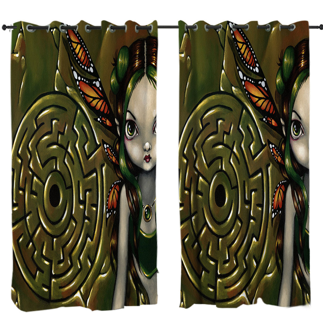 Big Eyed Labyrinth Fairy Eyelet Curtains