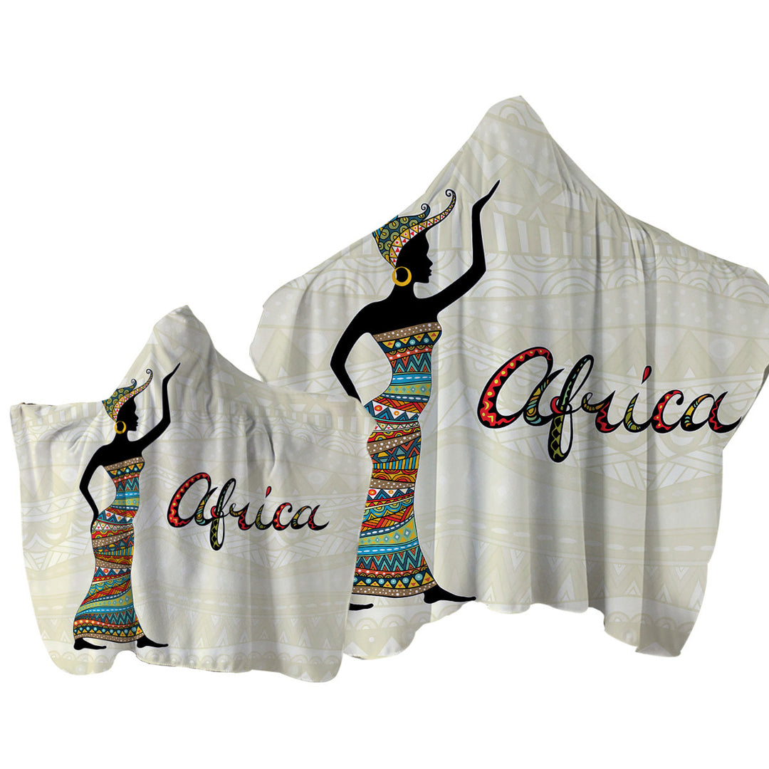 Black African Woman Present Africa Hooded Beach Towel