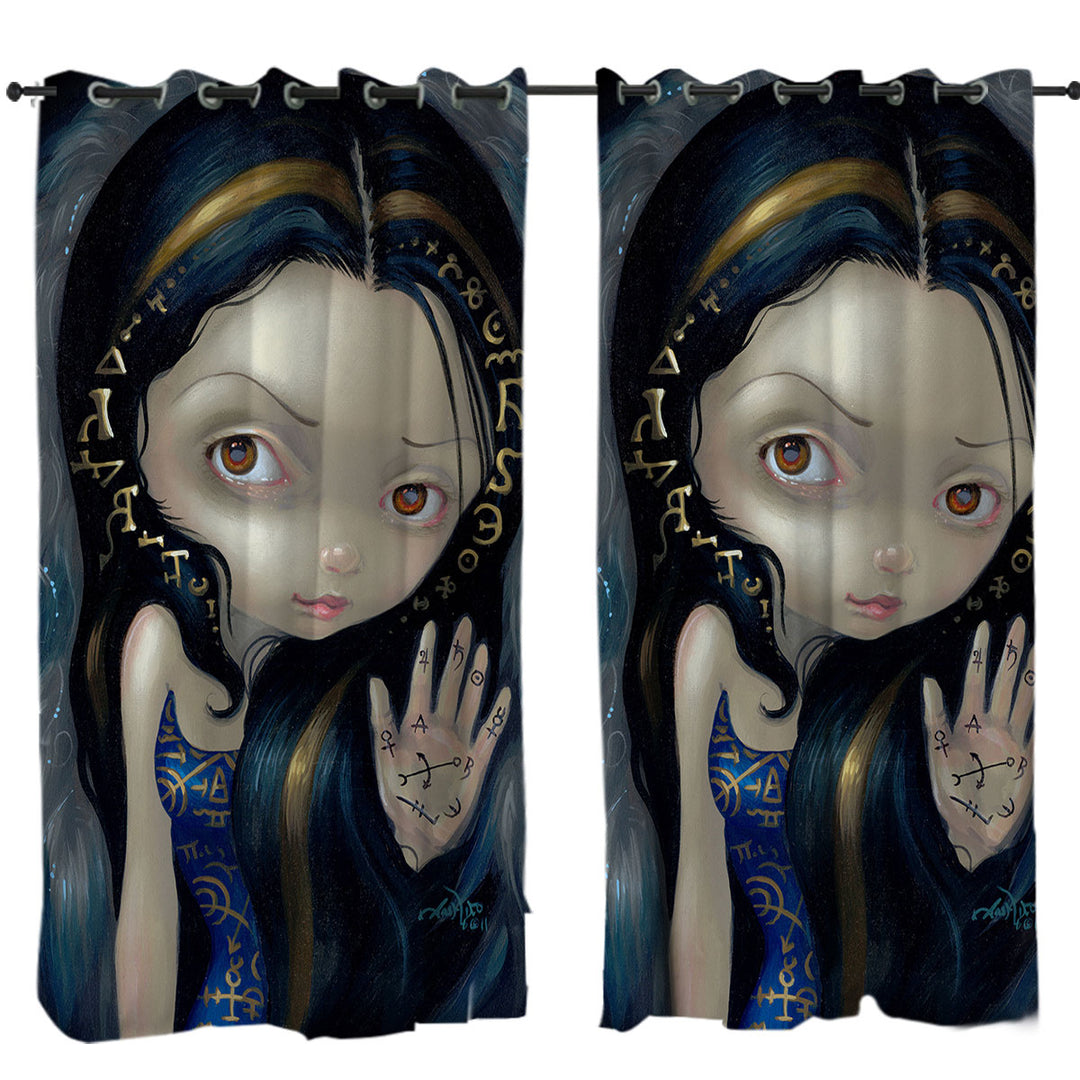 Black Hair Divine Spirit Alchemical Angel Curtain