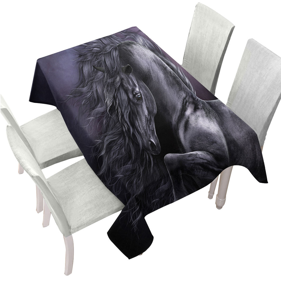 Black Horse Art Out of The Night Custom table Covers