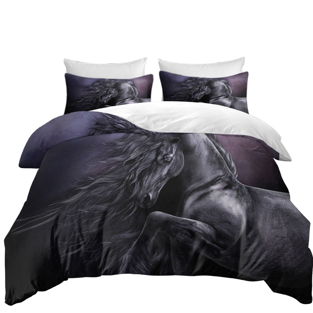 Black Horse Art Out of The Night Oversized King Duvet Cover