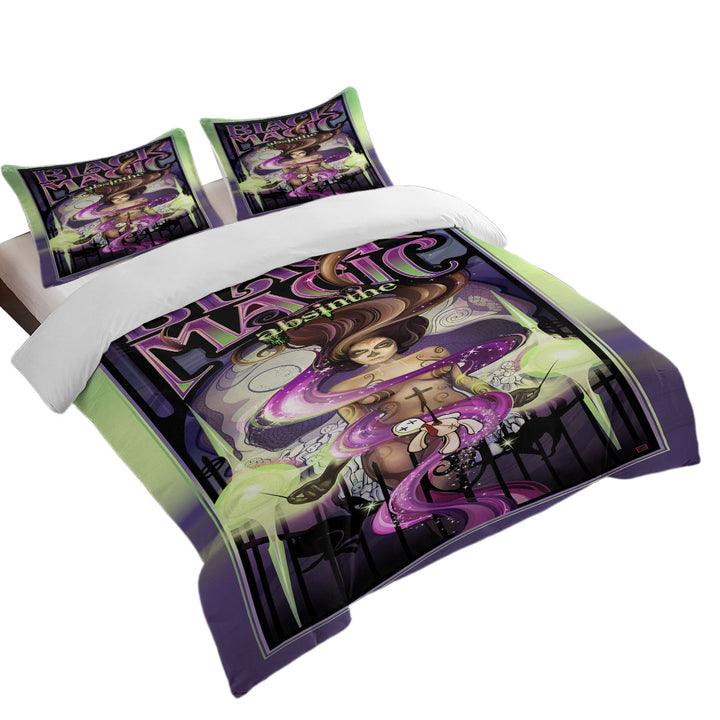 Black Magic Light Cool Sexy Skull Girl Duvet Cover sale