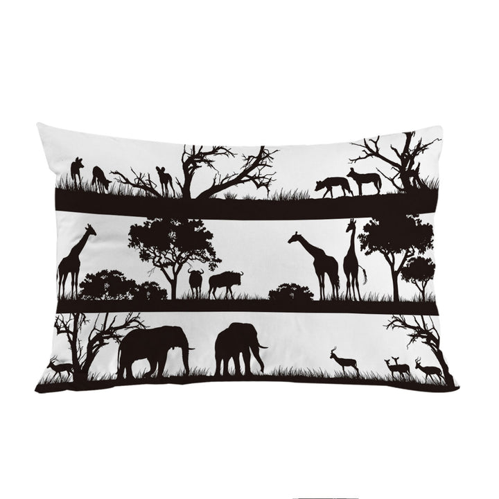 Black and White Africa Pillowcases