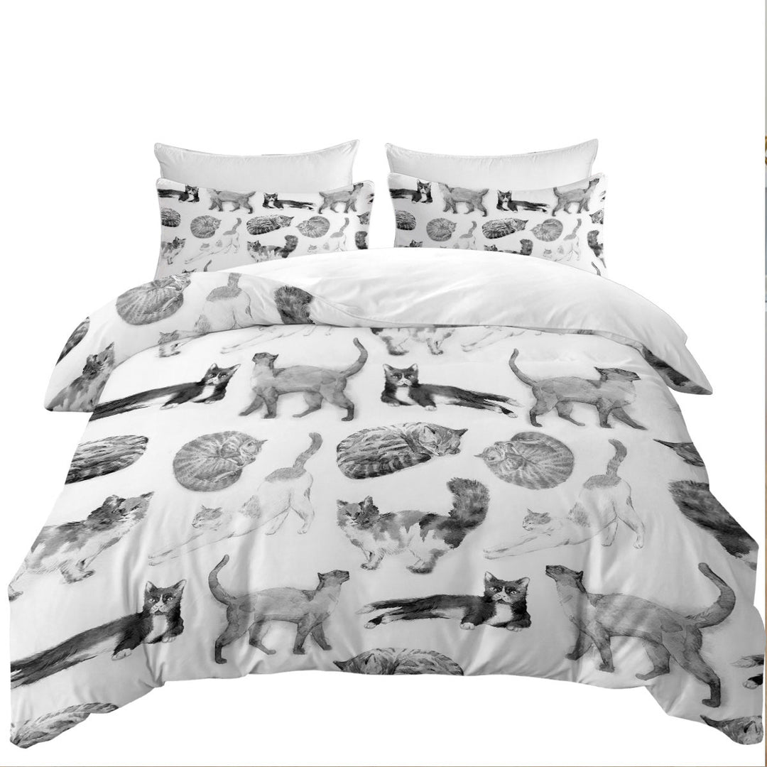 Black and White Cats Duvet Covers