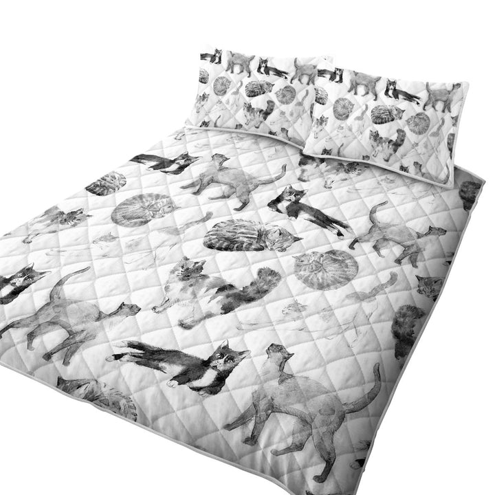 Black and White Cats Quilts for sale