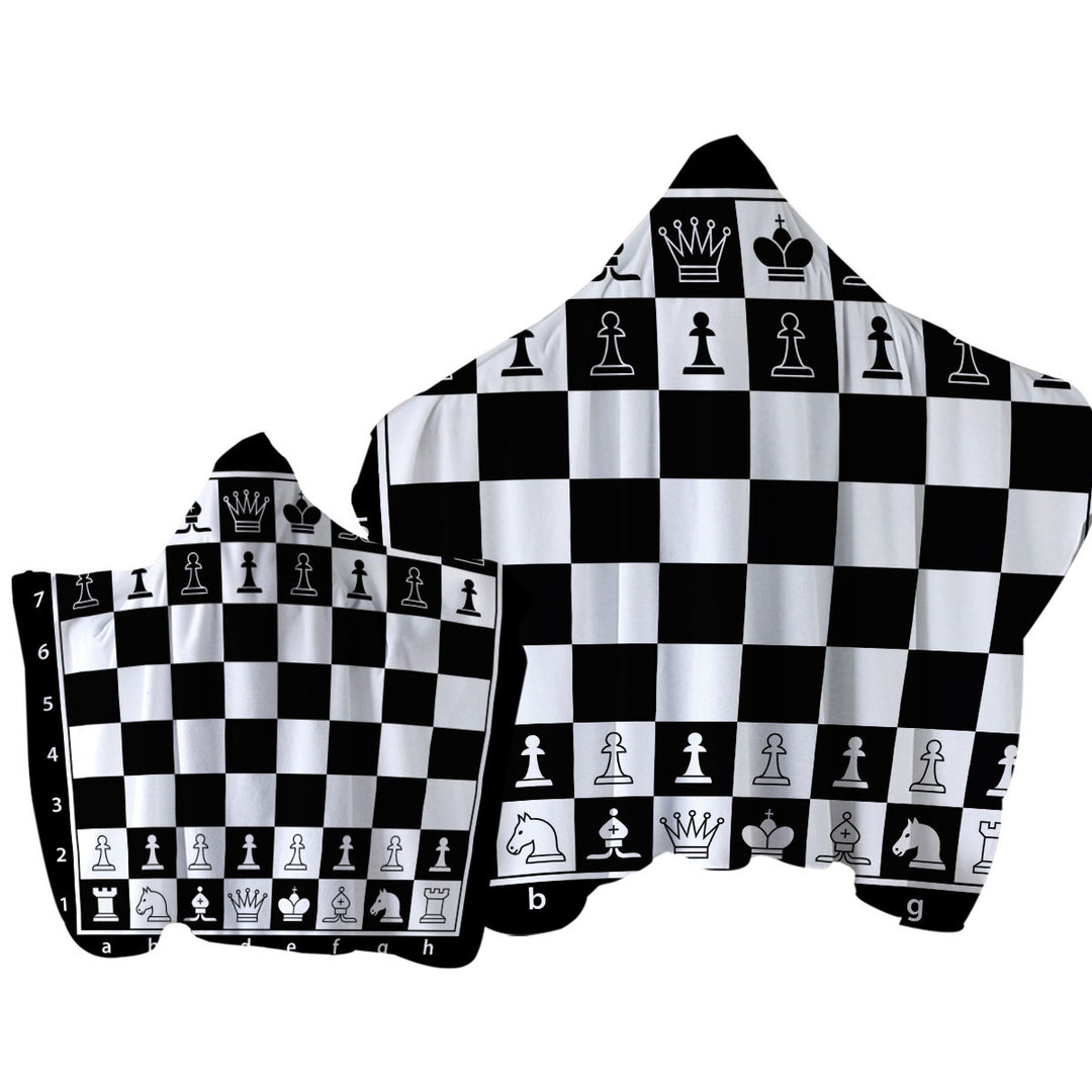 Black and White Chess Towel Hoodie