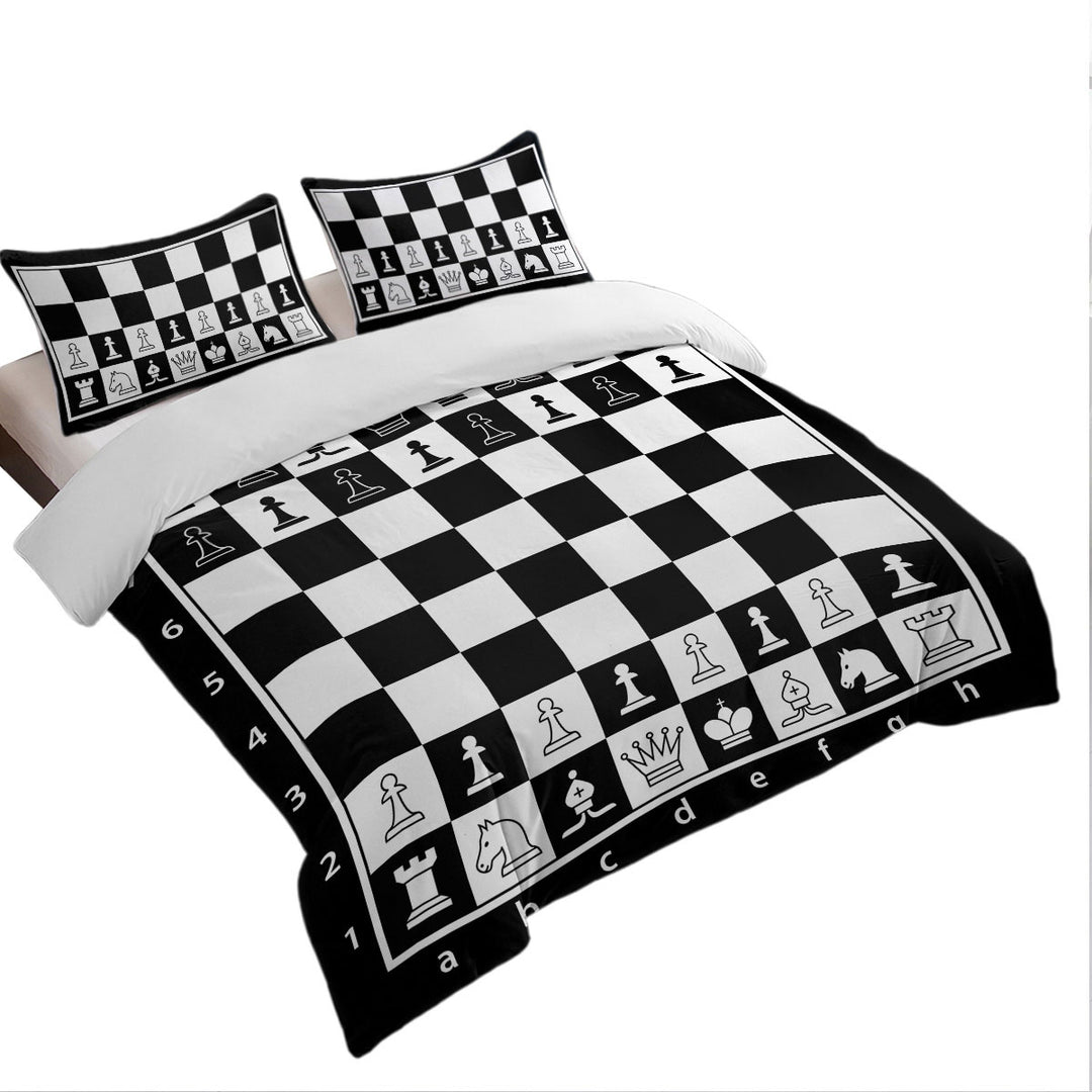 Black and White Chess Twin Duvet Covers