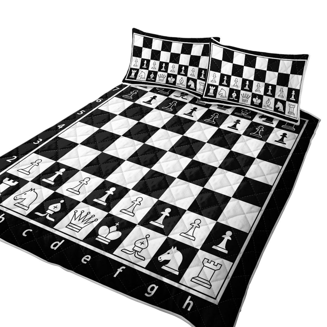 Black and White Chess Twin Quilt