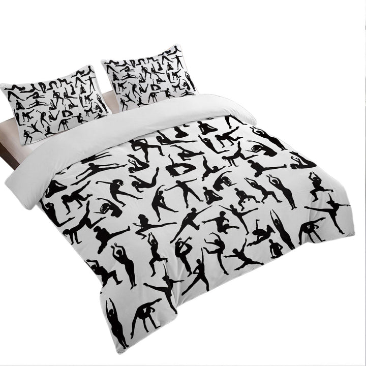 Black and White Dancing Silhouettes Coverlets