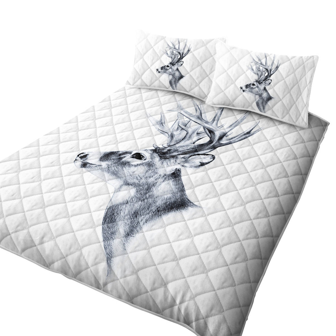 Black and White Deer Coverlet