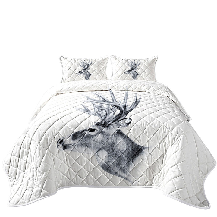 Black and White Deer Coverlets