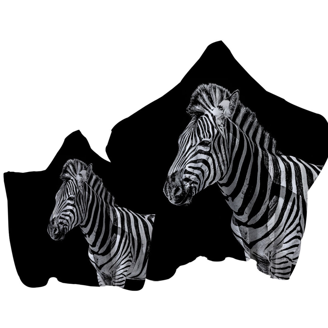 Black and White Wild Zebra Towel Hoodie