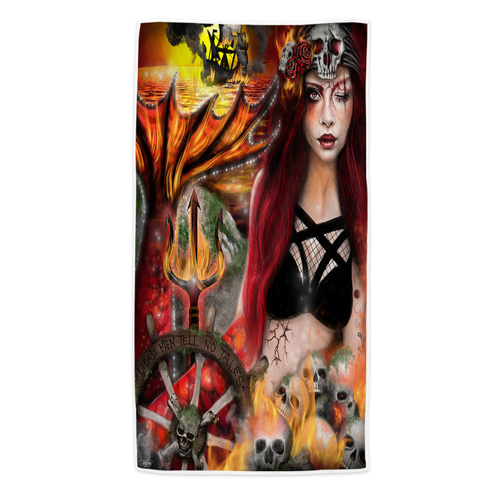 Blaze the Banished Beautiful Goth Girl Beach Towels