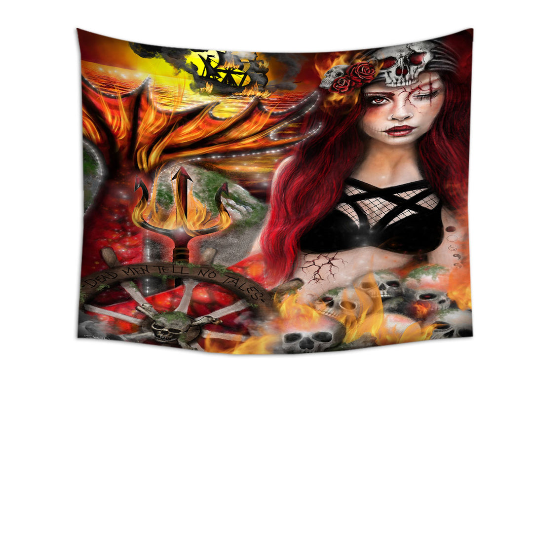 Blaze the Banished Beautiful Goth Girl Tapestry Wall Decor