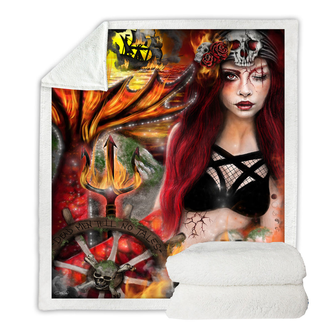 Blaze the Banished Beautiful Goth Girl Throw Blanket