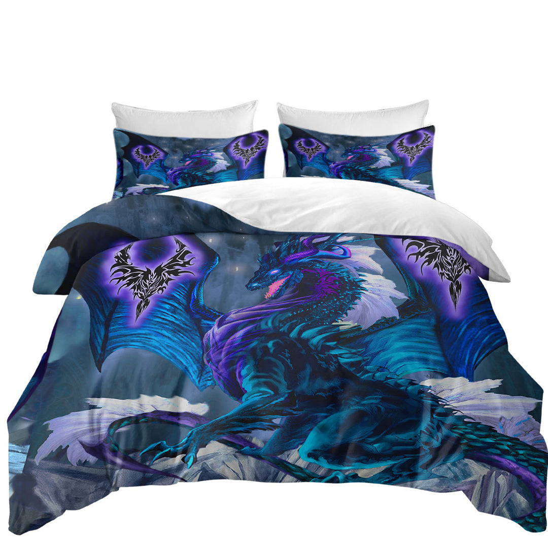 Blue Dragon of Fate Fantasy Creatures Duvet Covers