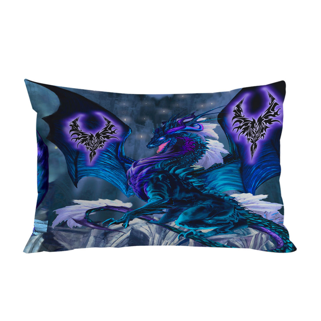 Blue Dragon of Fate Fantasy Creatures Pillow Cases