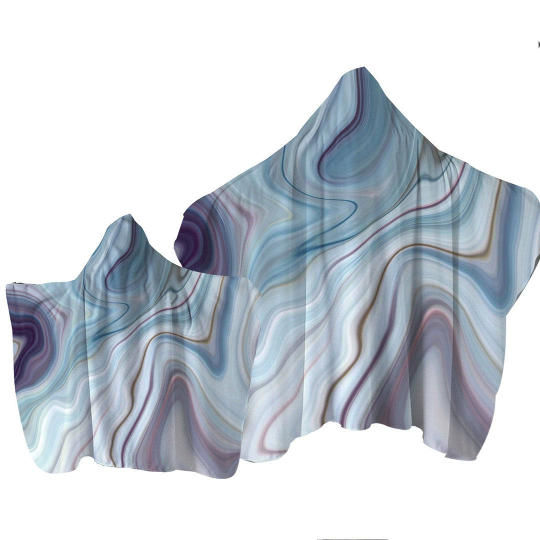 Blue Hues Marble Towel Hoodie